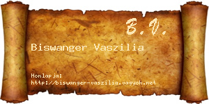Biswanger Vaszilia névjegykártya